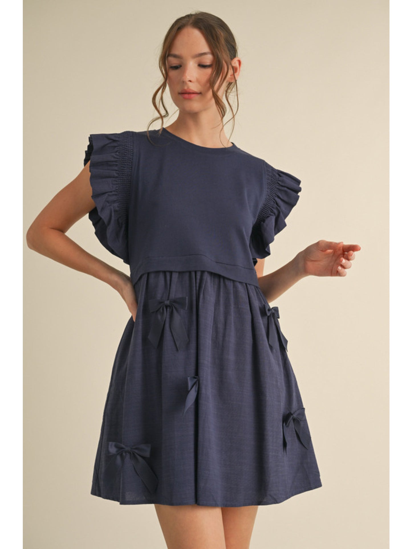 Navy Bow Dress