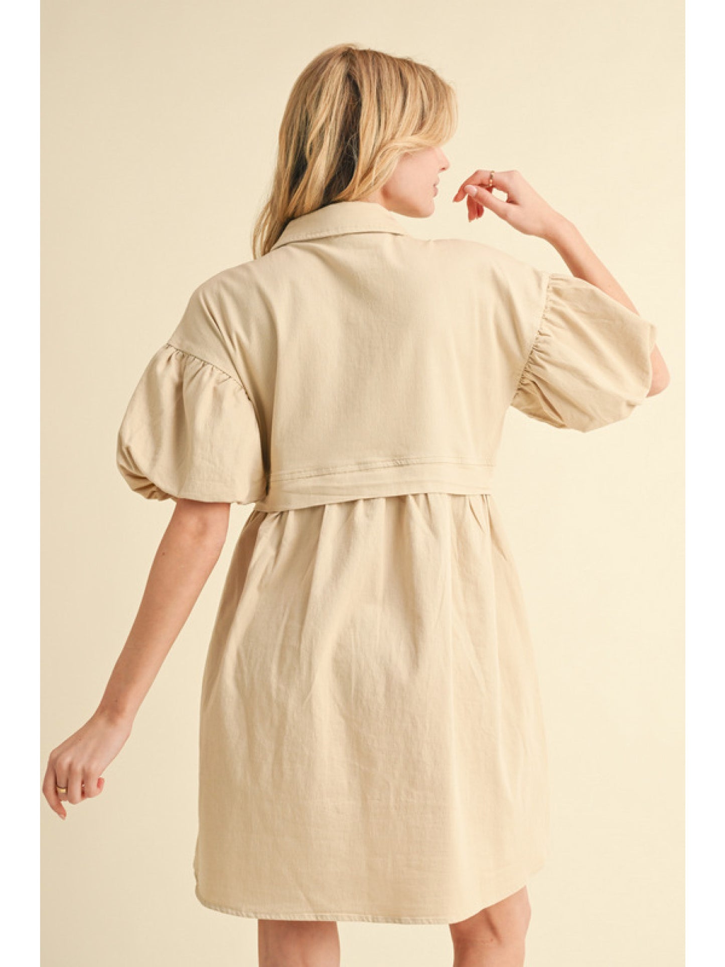 ECRU Puff Sleeve Dress