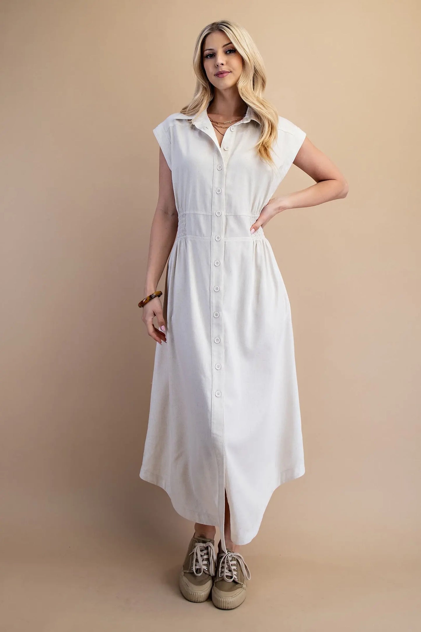 Nora Oatmeal Long Dress