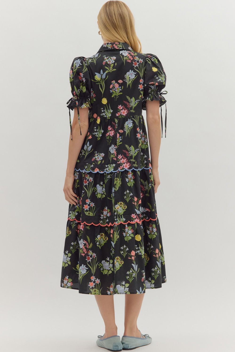 Black Fall Floral Dress