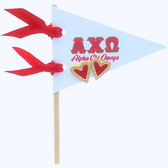 Sorority Heart Stud Earrings