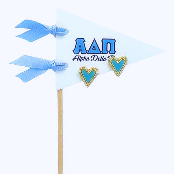 Sorority Heart Stud Earrings