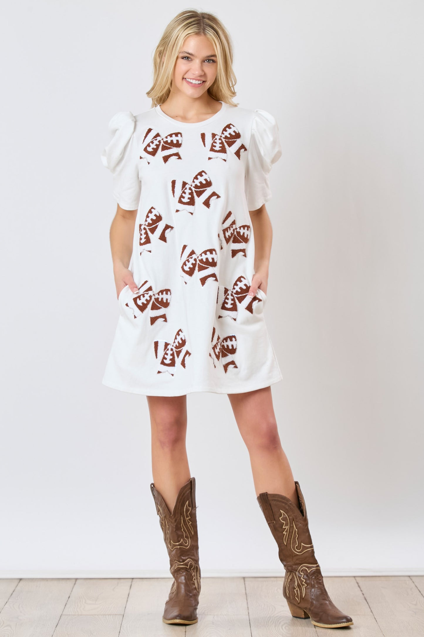 Sequin White Game Day Dress