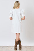 Sequin White Game Day Dress