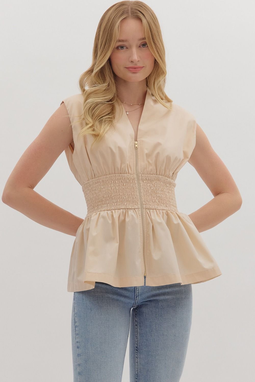 Ecru Fitted Top