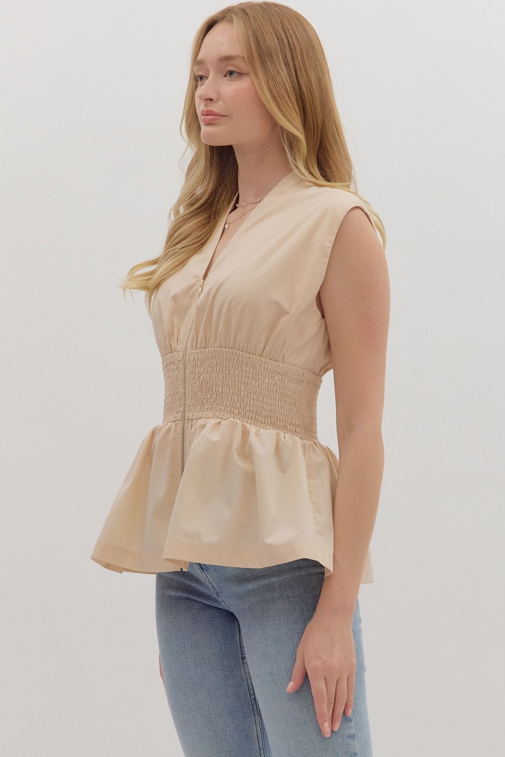 Ecru Fitted Top