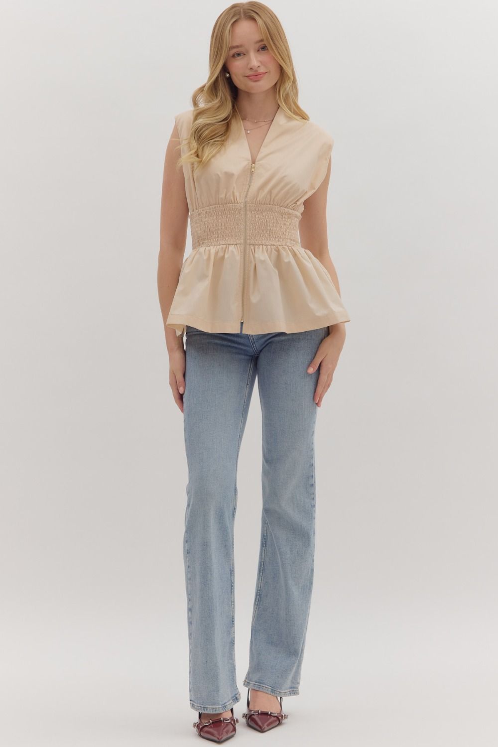 Ecru Fitted Top