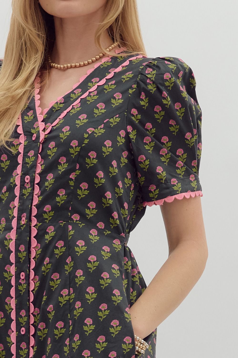 Anastasia Black Floral Dress