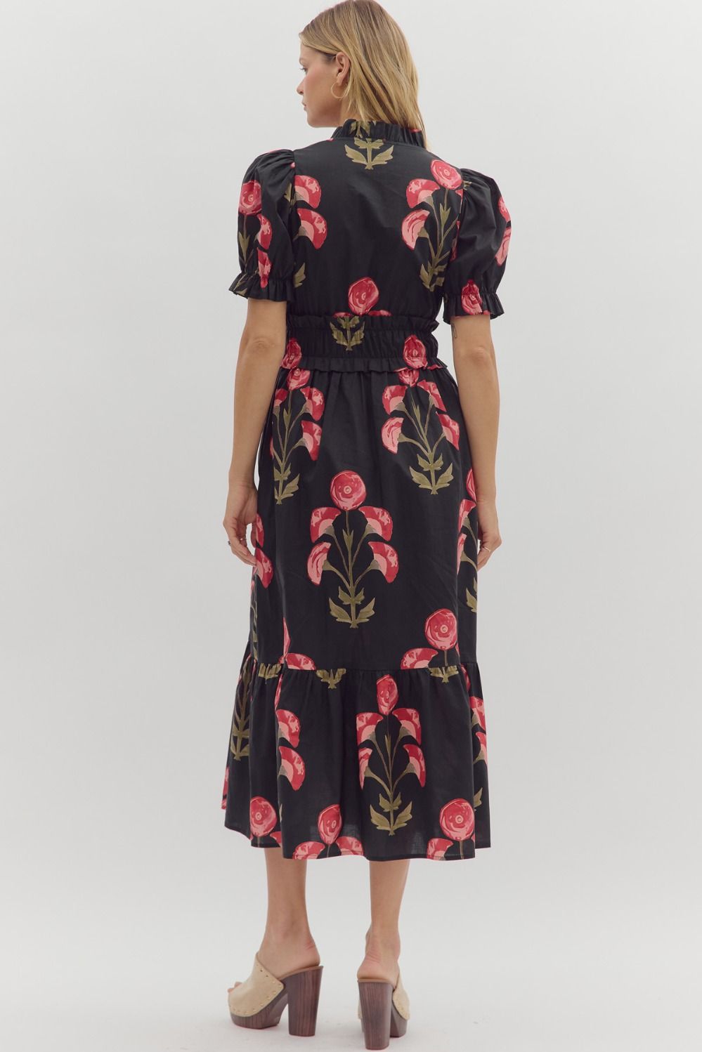 Vivienne Black Floral Dress