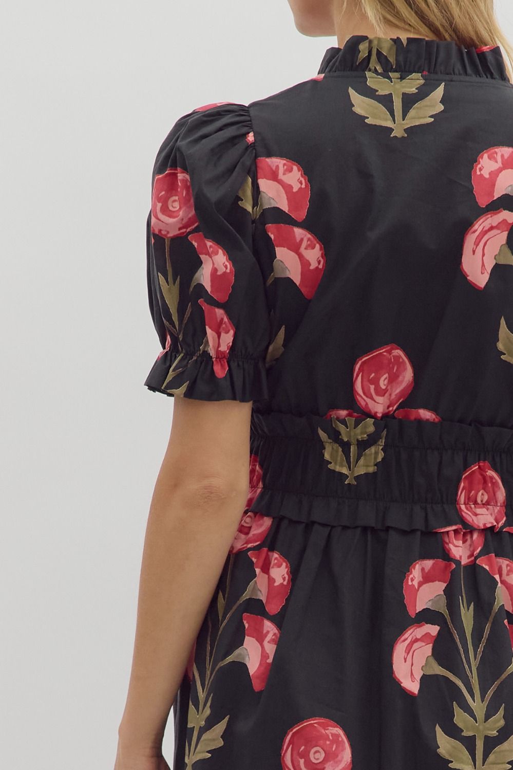 Vivienne Black Floral Dress