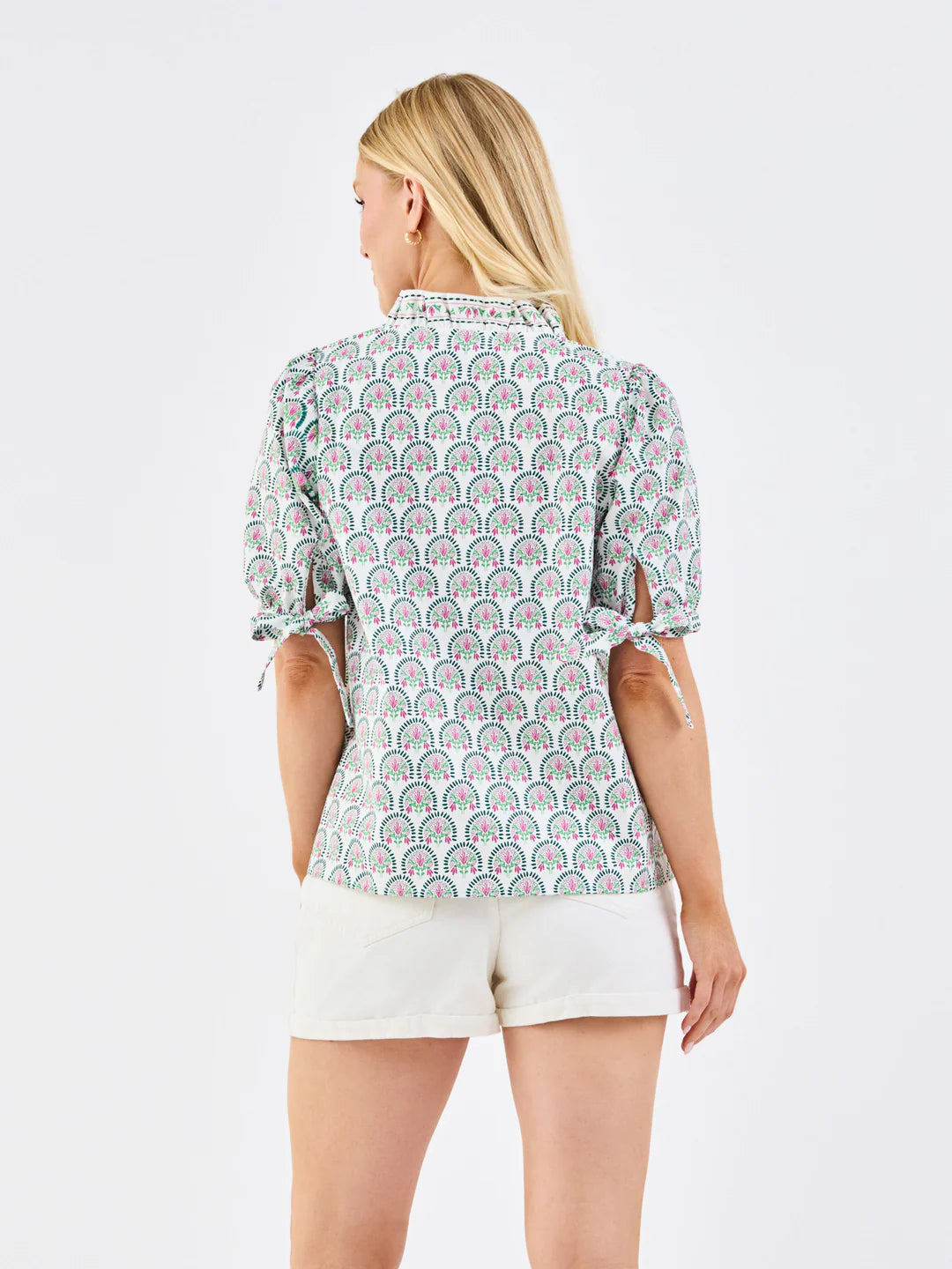 Mary Square Brynn Top | Sunshower Flora White