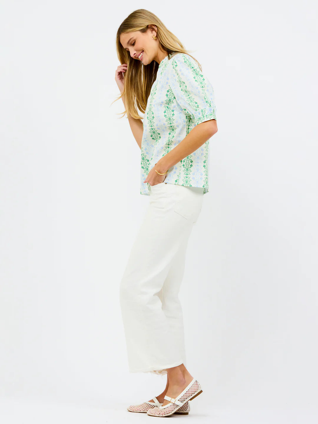 Mary Square Colette Top | Heirloom Vine Green