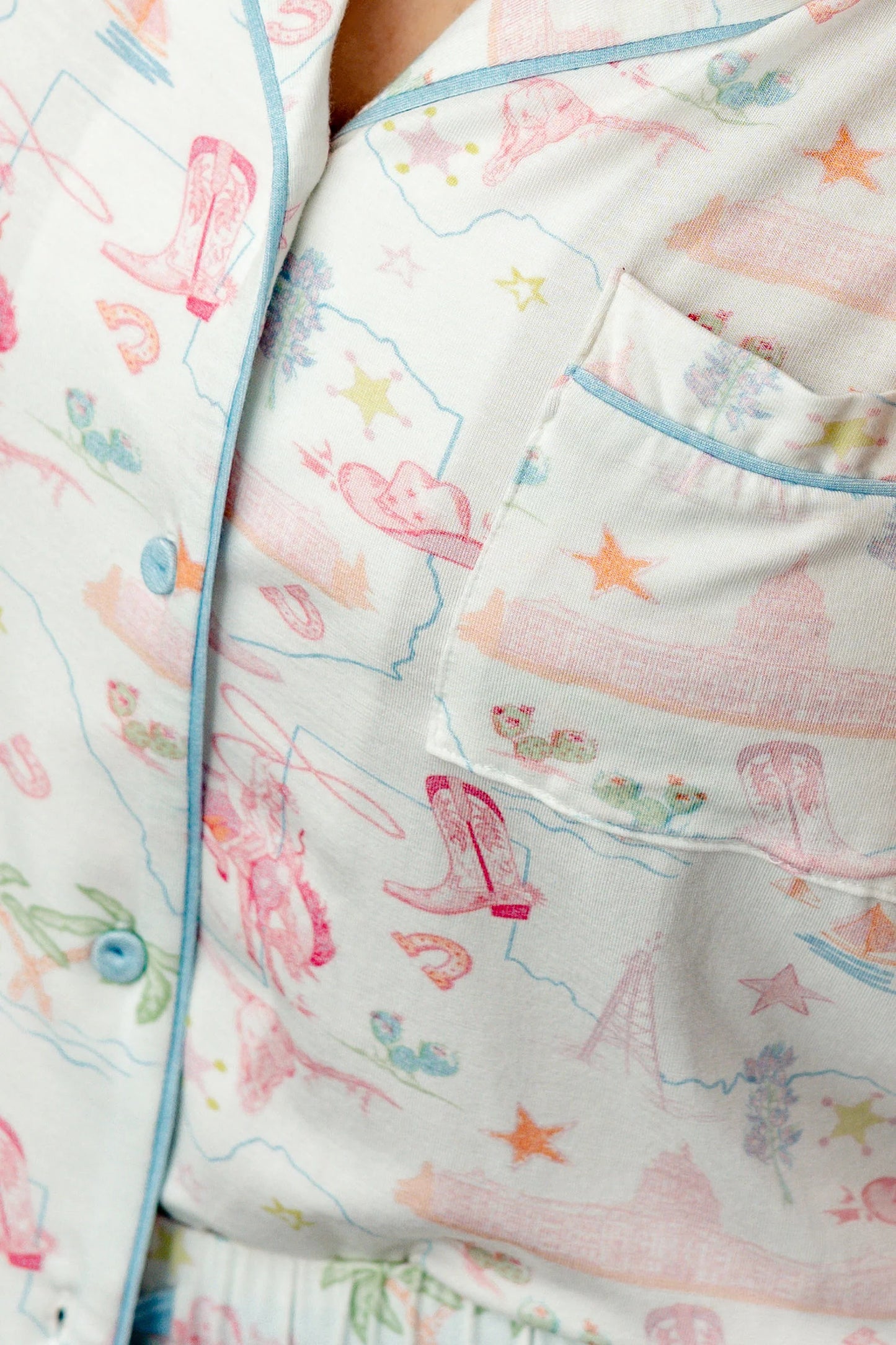 Imbali Pink Texas Pajamas Short Set