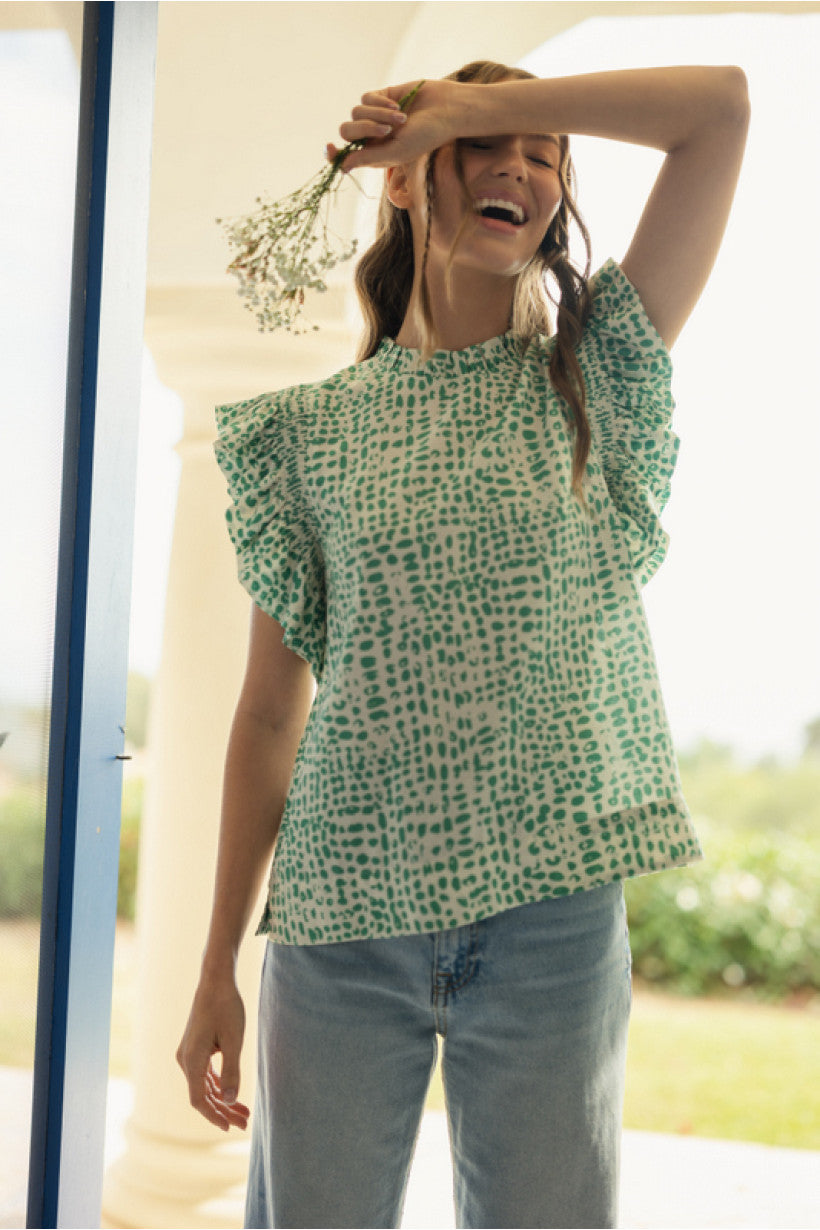 Emerald Dots Top