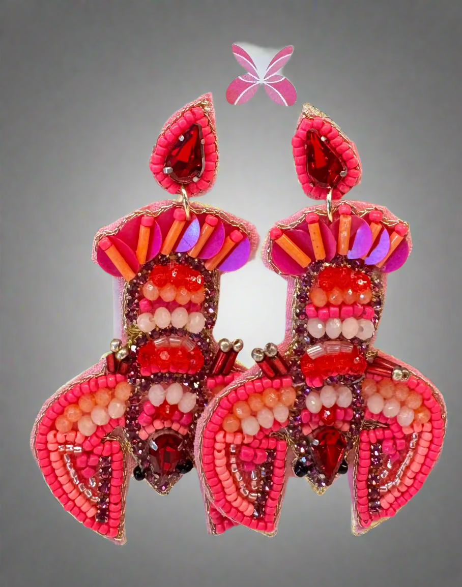Crawfish Beaded Earrings