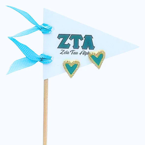 Sorority Heart Stud Earrings