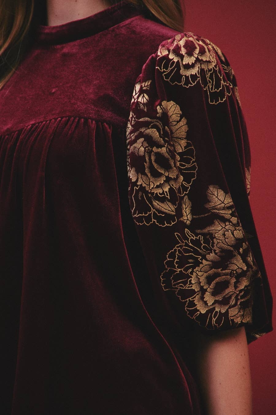 Burgandy Velvet Blouse