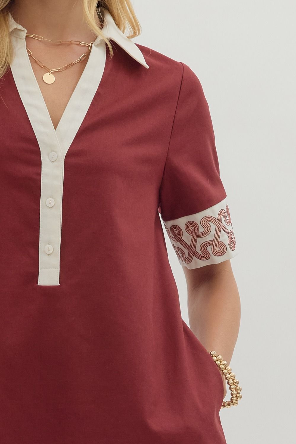 Harbor Maroon Dress