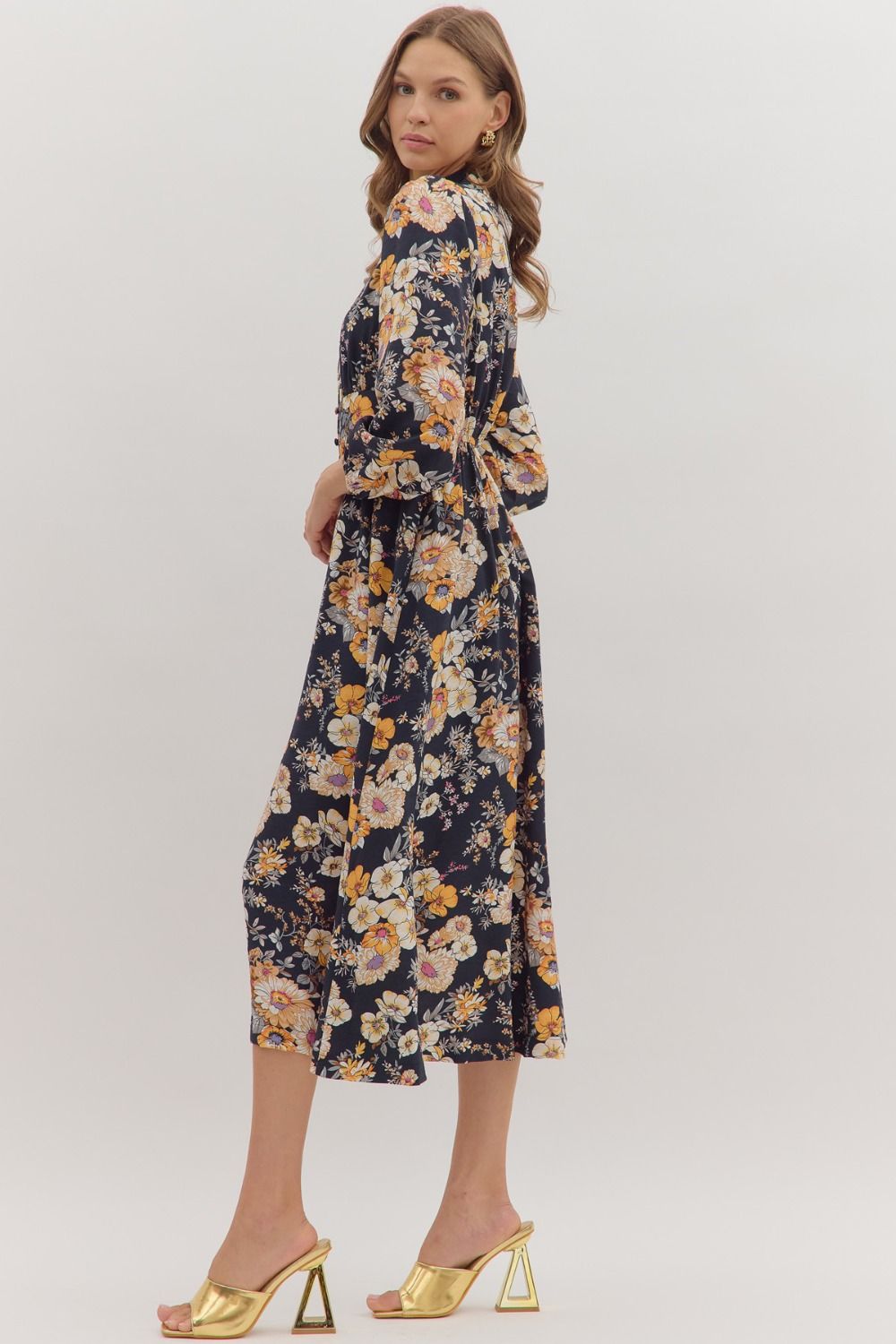 Navy Floral Dress
