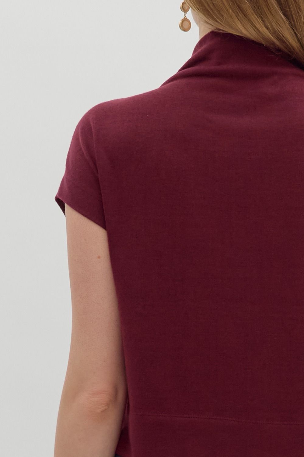 Elle Maroon Sleveless Sweater