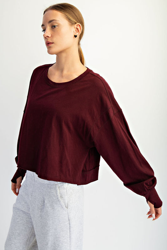 Maroon Keyhole Top