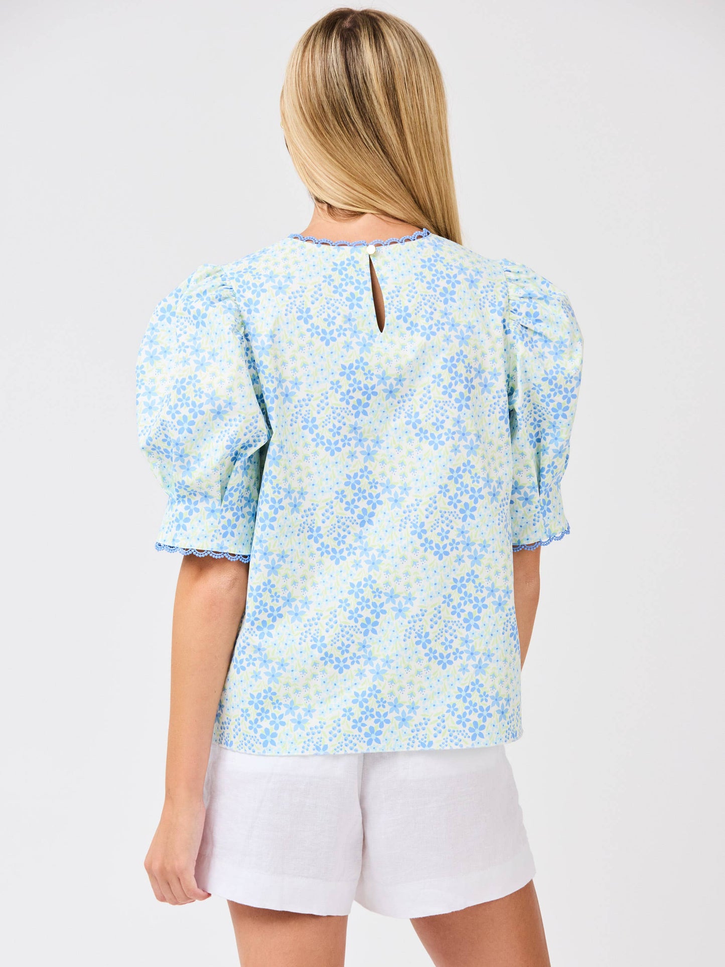 Thea Top: Larkspur Fields Blue