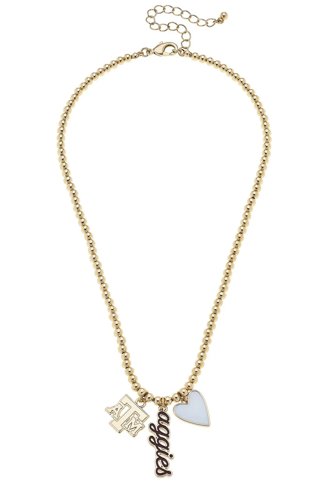 Texas A&M Bead Charm Necklace