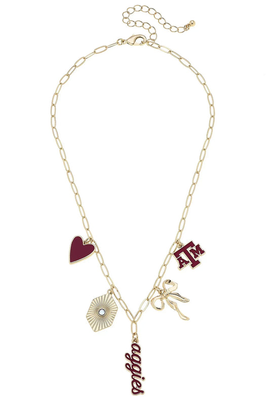 Texas A&M Paperclip Charm Necklace