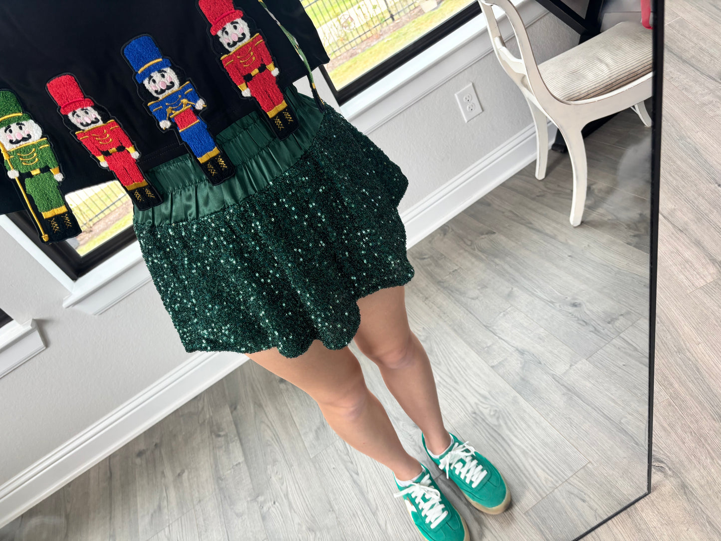 Green Sequin Skort