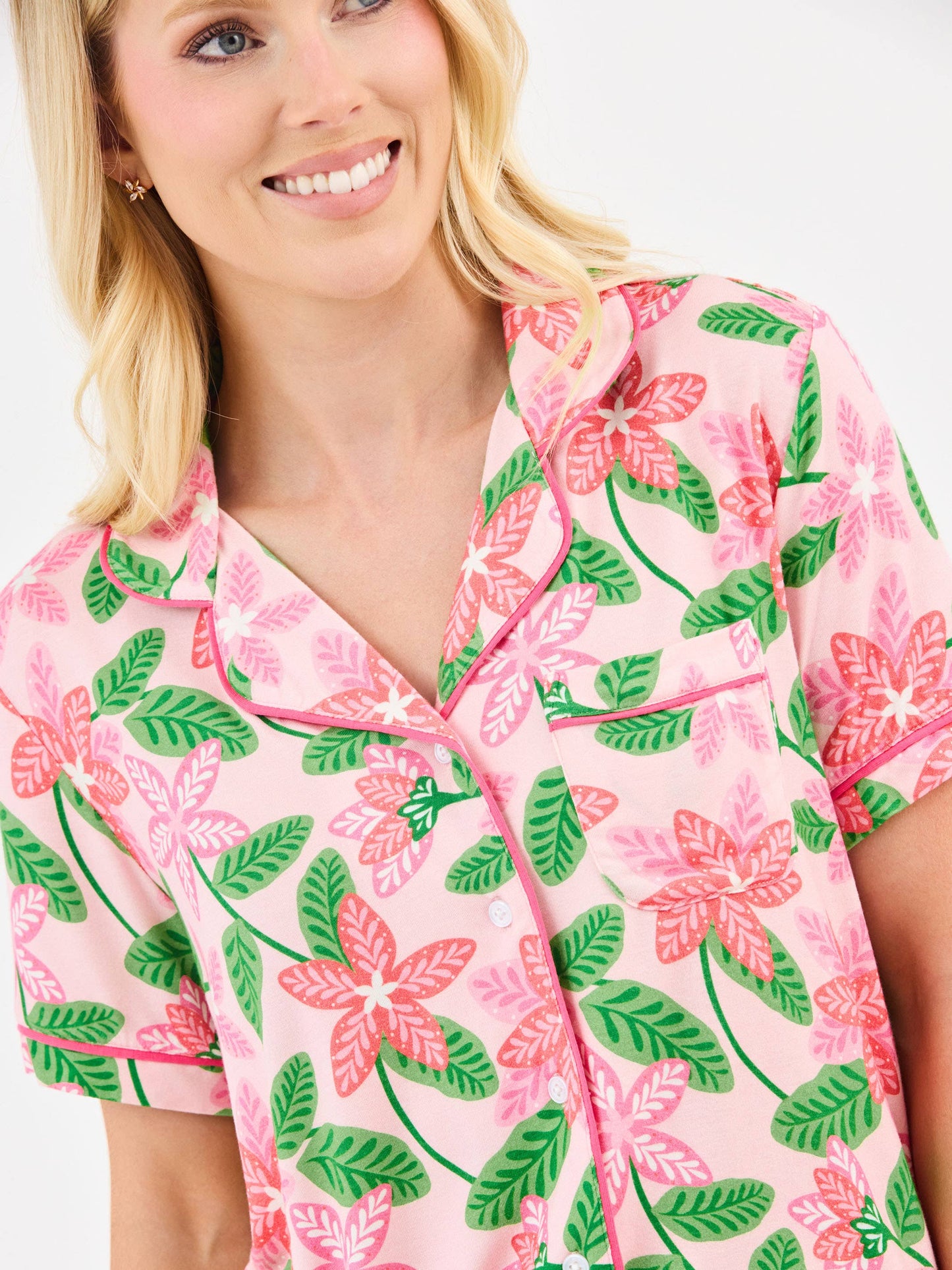 Women's Charlotte Pajama Pants Set  | Island Muse Pink