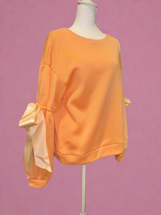 Peach Bow Sweatshirt