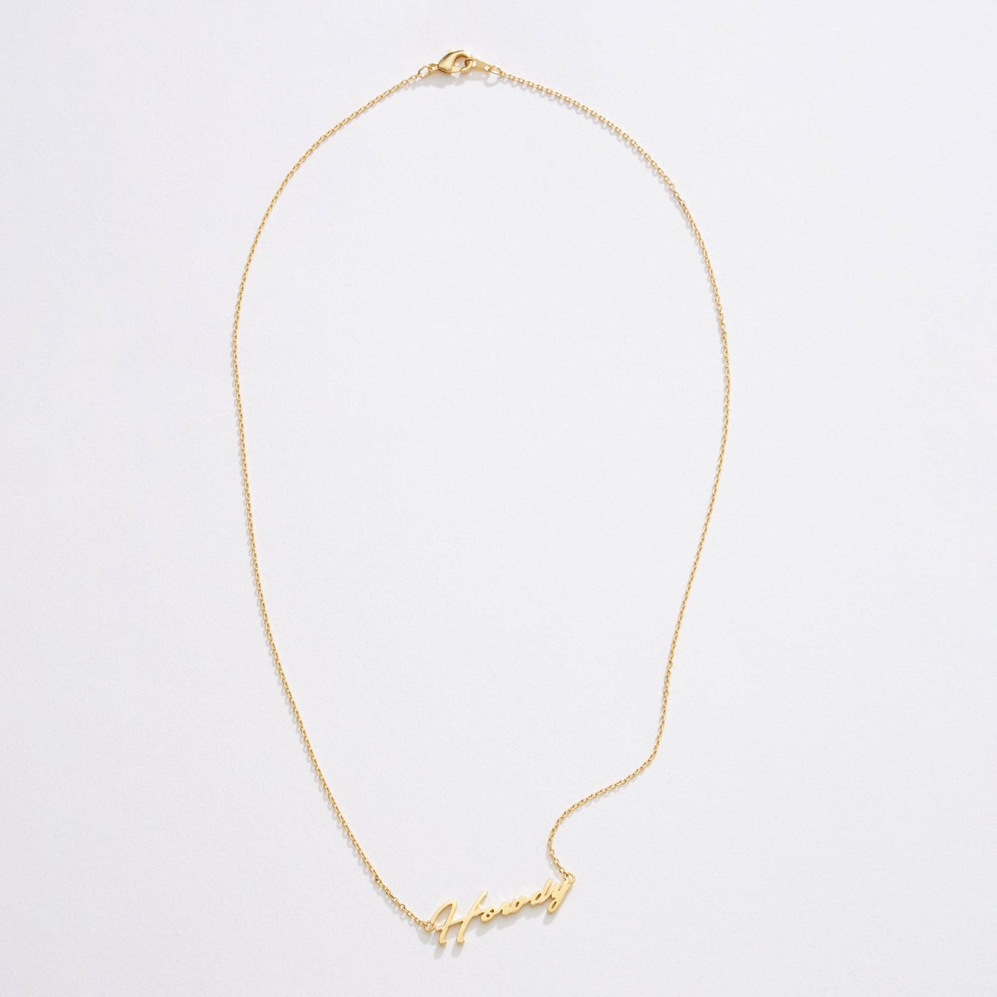 Gold Dipped Howdy Script Necklace: Gold