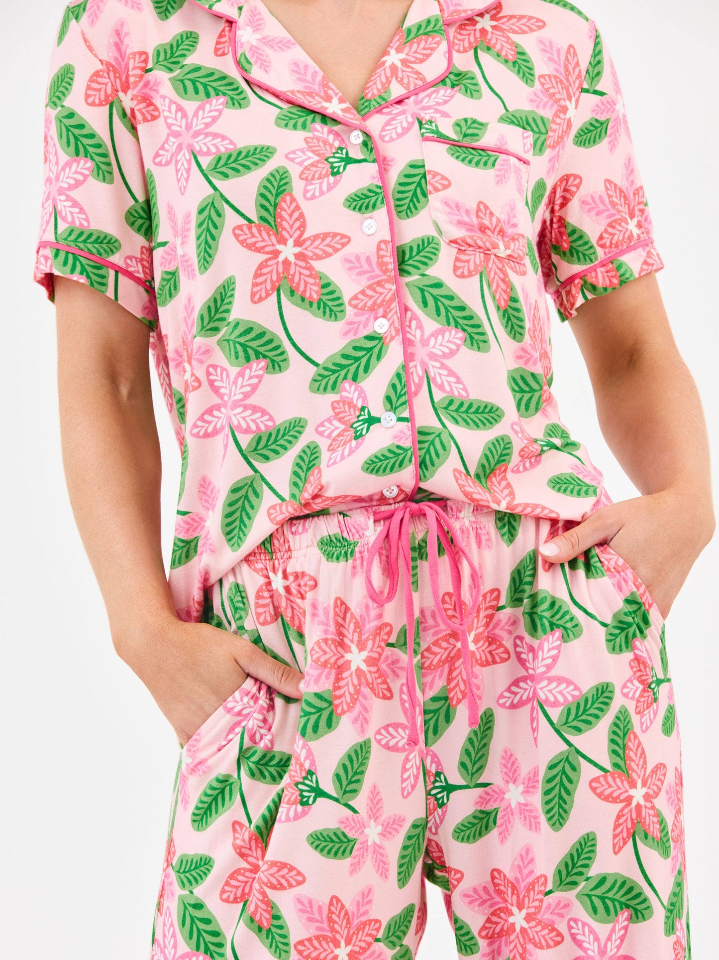Women's Charlotte Pajama Pants Set  | Island Muse Pink