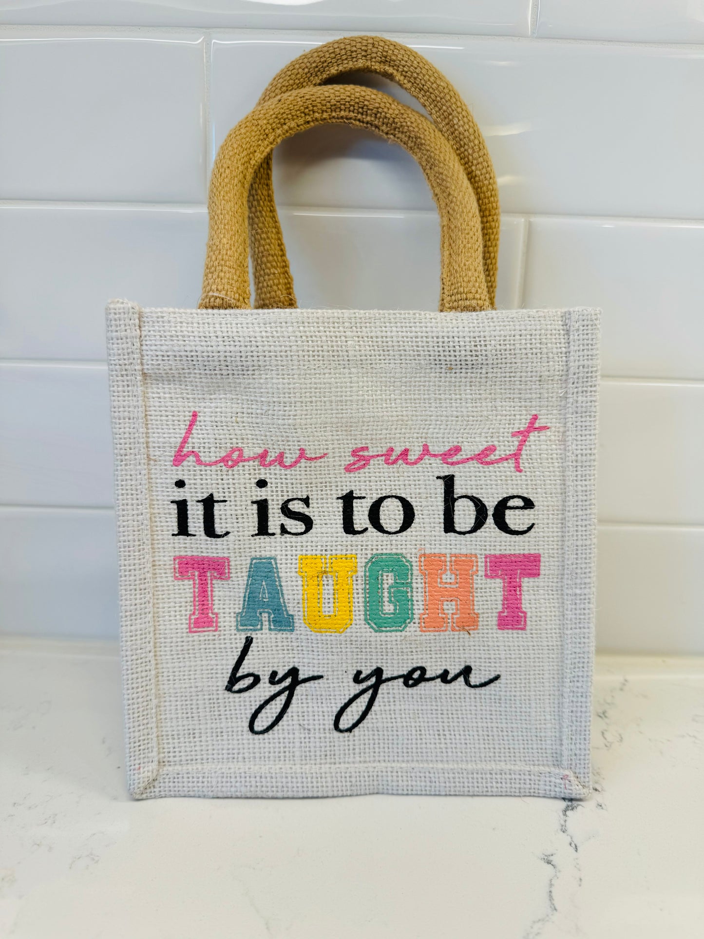 How Sweet it Is Burlap Petite Tote