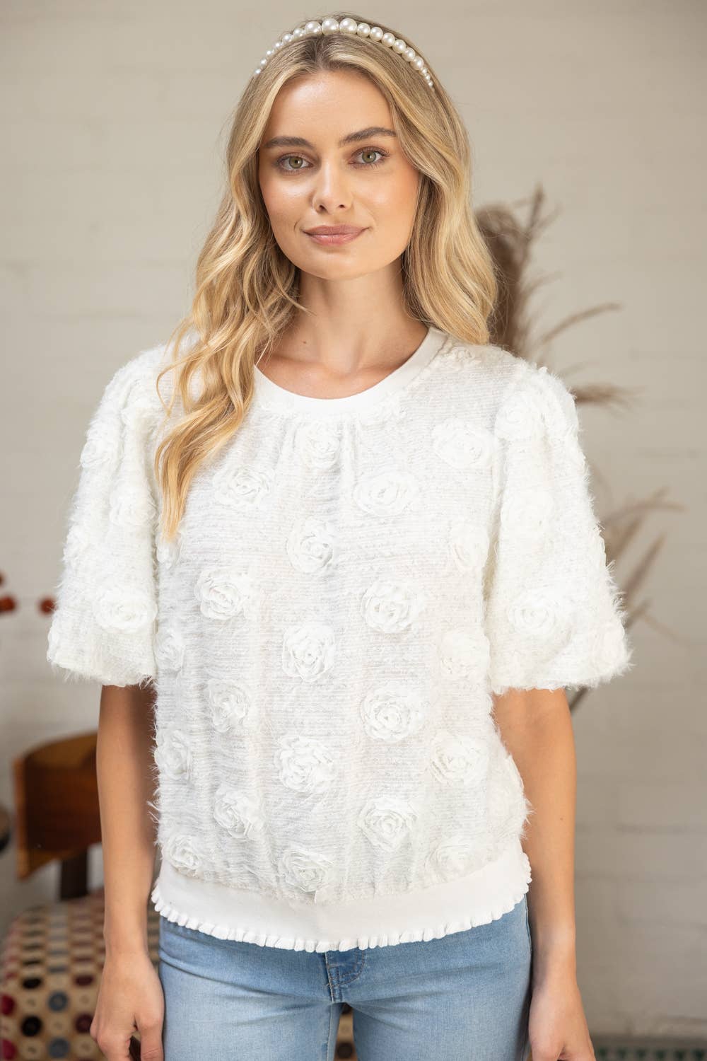 Ivory Bloom Top