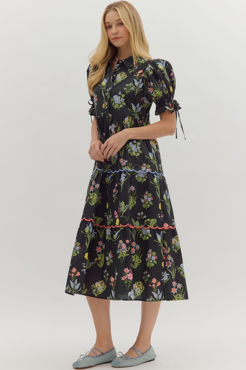 Black Fall Floral Dress