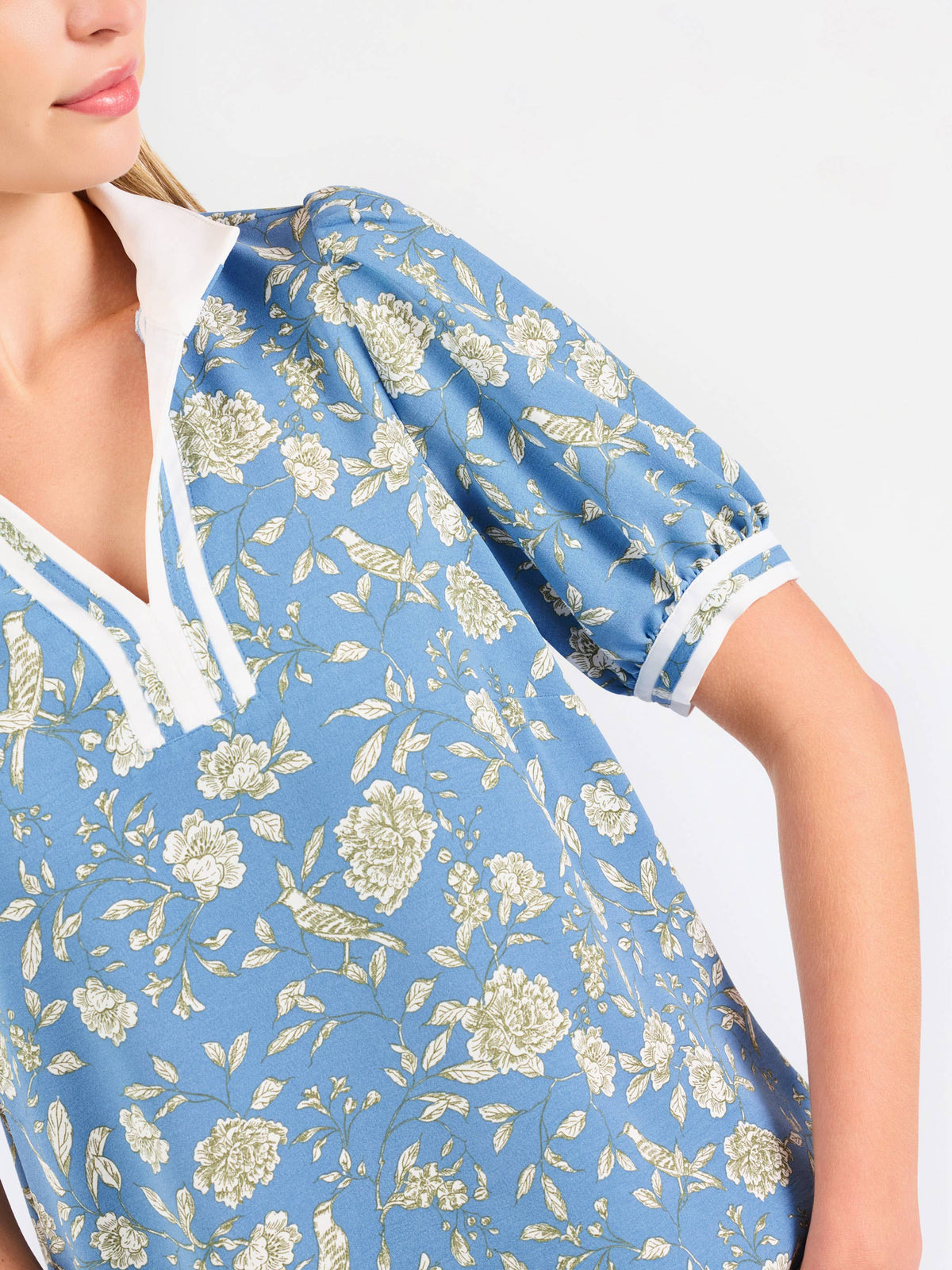 Tricia Short Sleeve Top |  Song Bird Blue: PK S-L