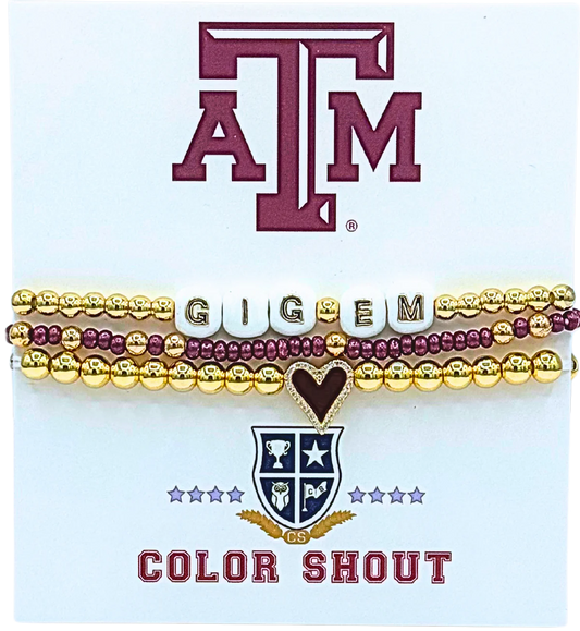 Aggies Love Stack Bracelets