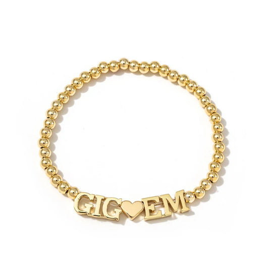 Color Shout Gig'em Gold Bracelet