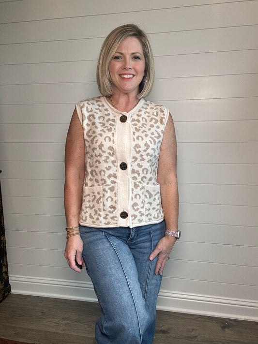 White leopard sweater
