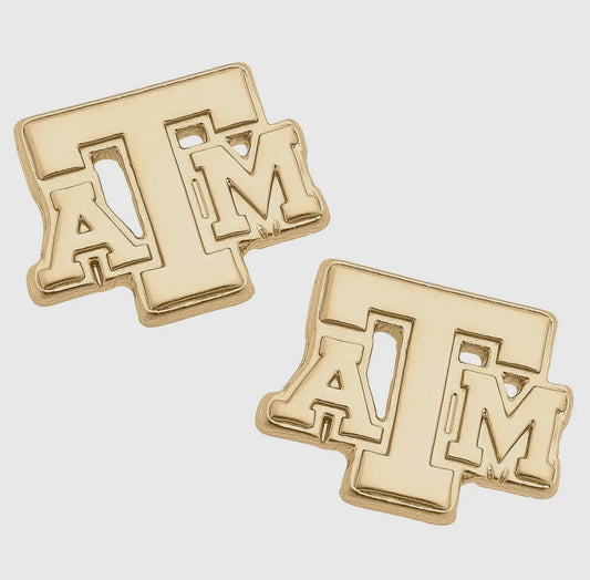 Texas A&M 24k Gold Plated Earrings