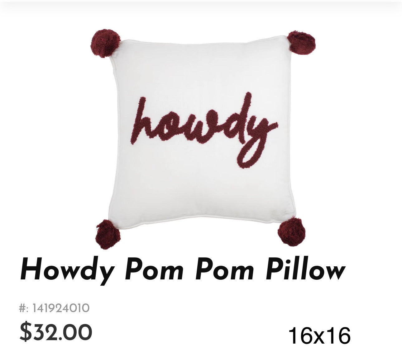 Howdy Pillow