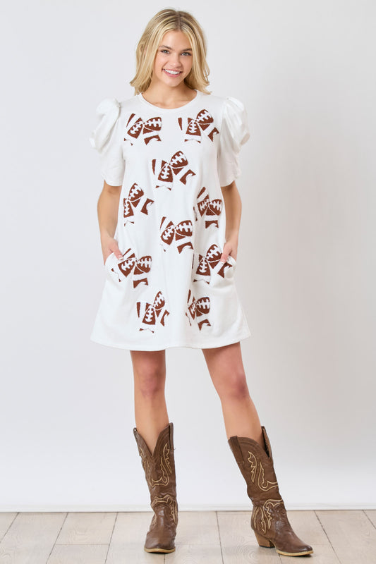 Sequin White Game Day Dress