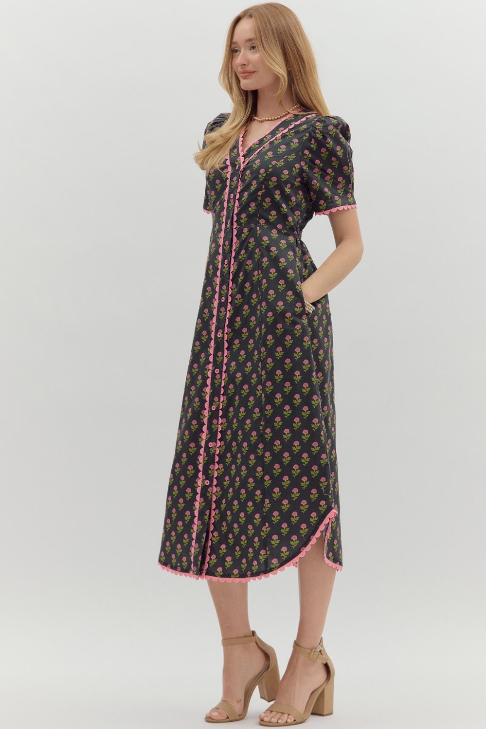 Anastasia Black Floral Dress