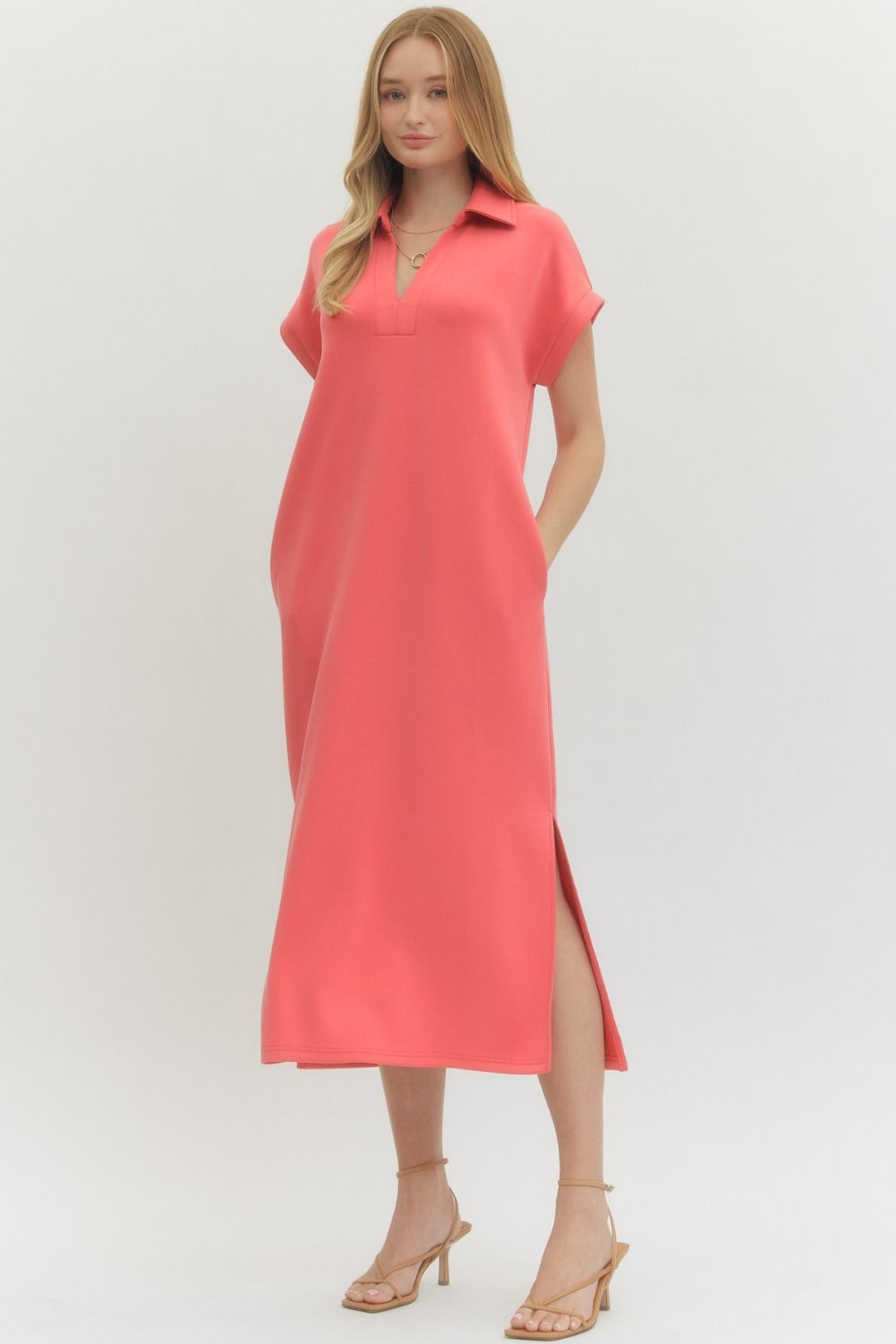 Coral Scuba Dress