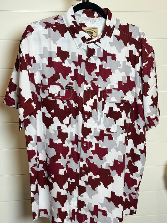 Maroon Texas  Fishing Shirt