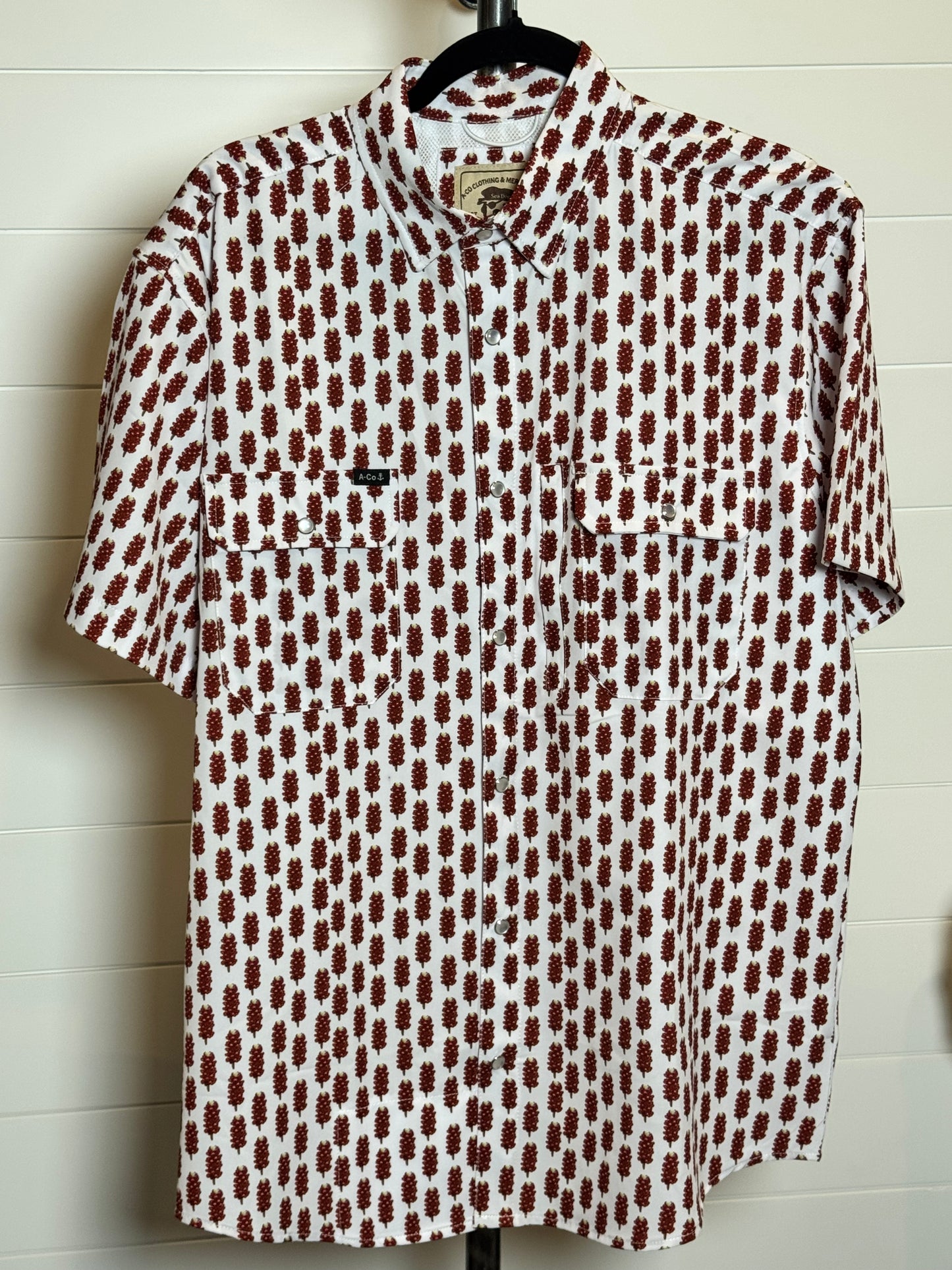 Maroon Bluebonnet Fishing Shirt