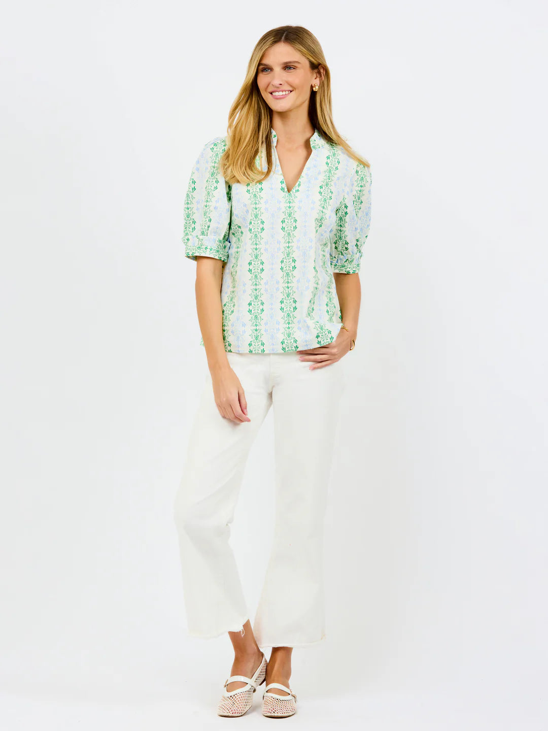 Mary Square Colette Top | Heirloom Vine Green