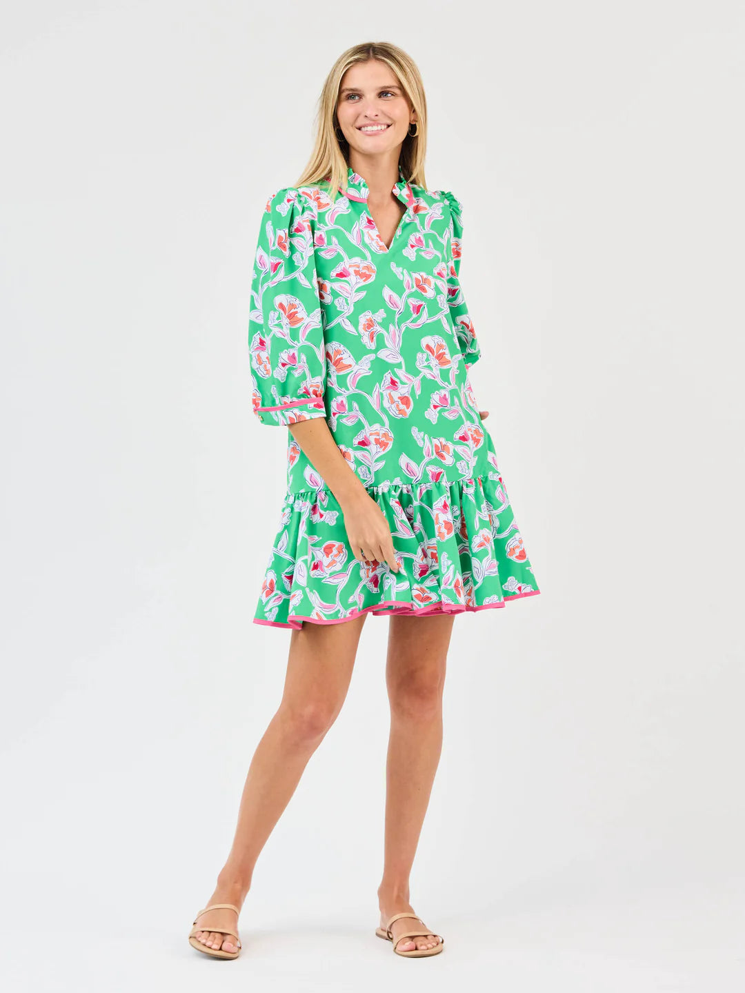 Naomi Pretty Petals Green Dress