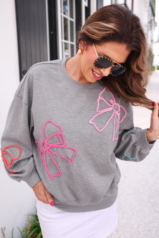 Braided Bow Sweatshirt